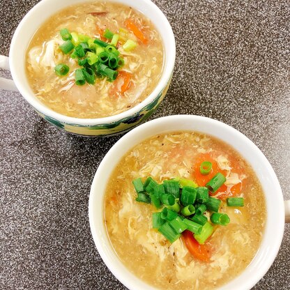 ほっこり♪里芋×にんじん×椎茸のとろたま中華スープ
